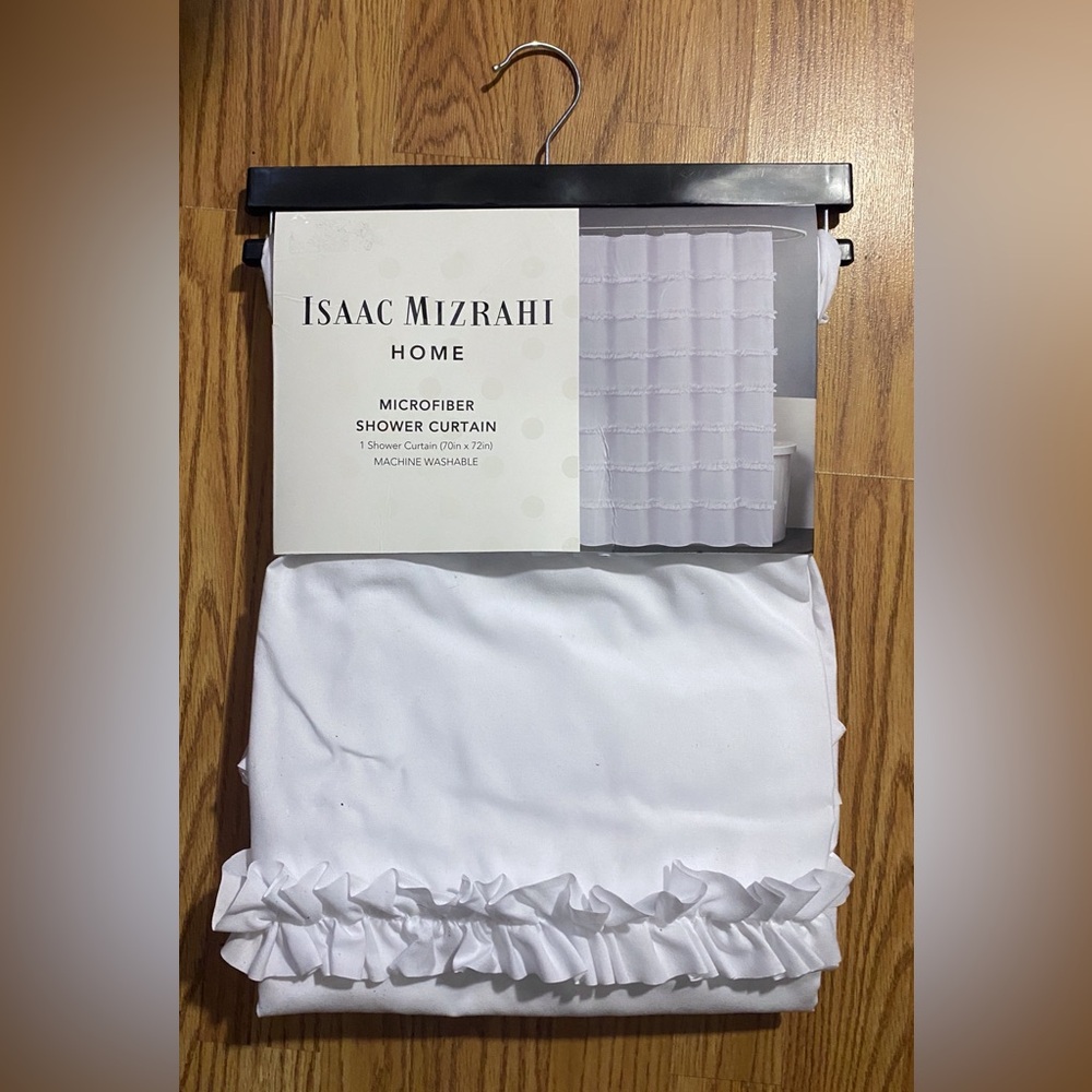Isaac Mizrahi Home White Microfiber Shower Curtain 70x72” inch New in Package